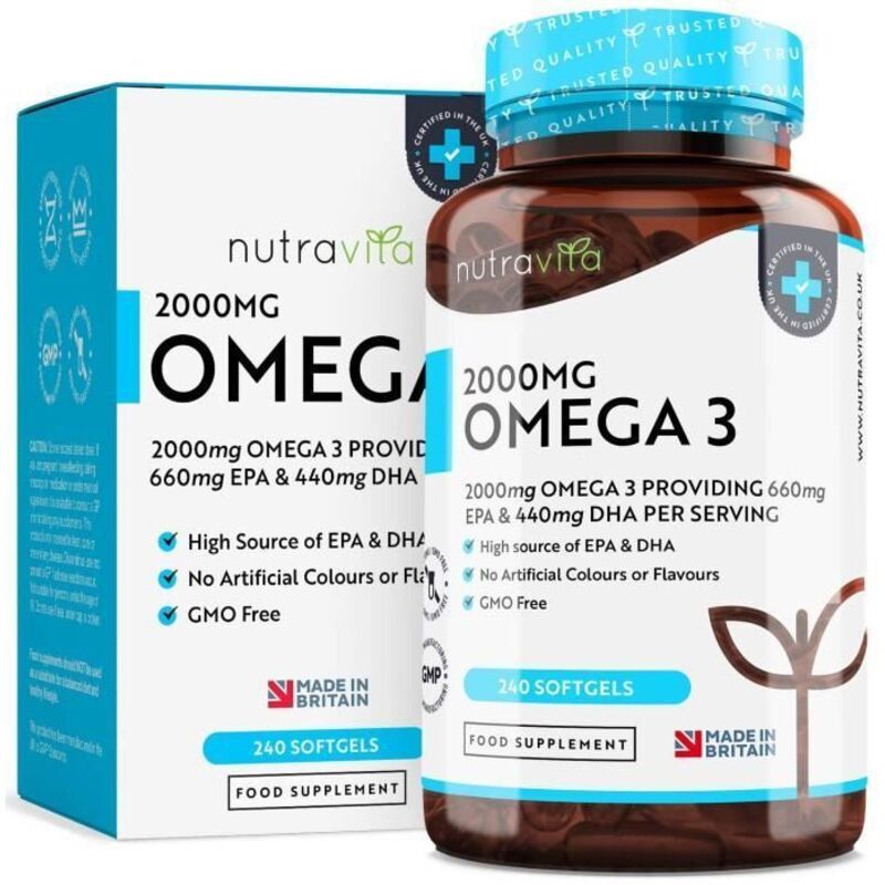 Huile de Poisson - N - 2000mg - 240 Capsules Molles - EPA 660mg - DHA 440mg - Sans OGM