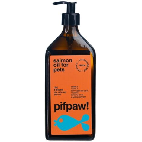Huile de saumon Pifpaw pour animaux, qualité humaine - 500 ml