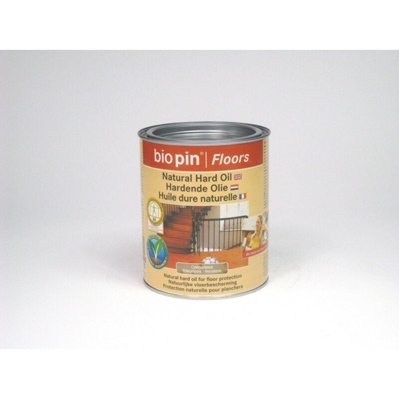 Biopin - Huile dure naturelle pour hydrofuger bois intérieur 0,75L soit 11m² - blanc
