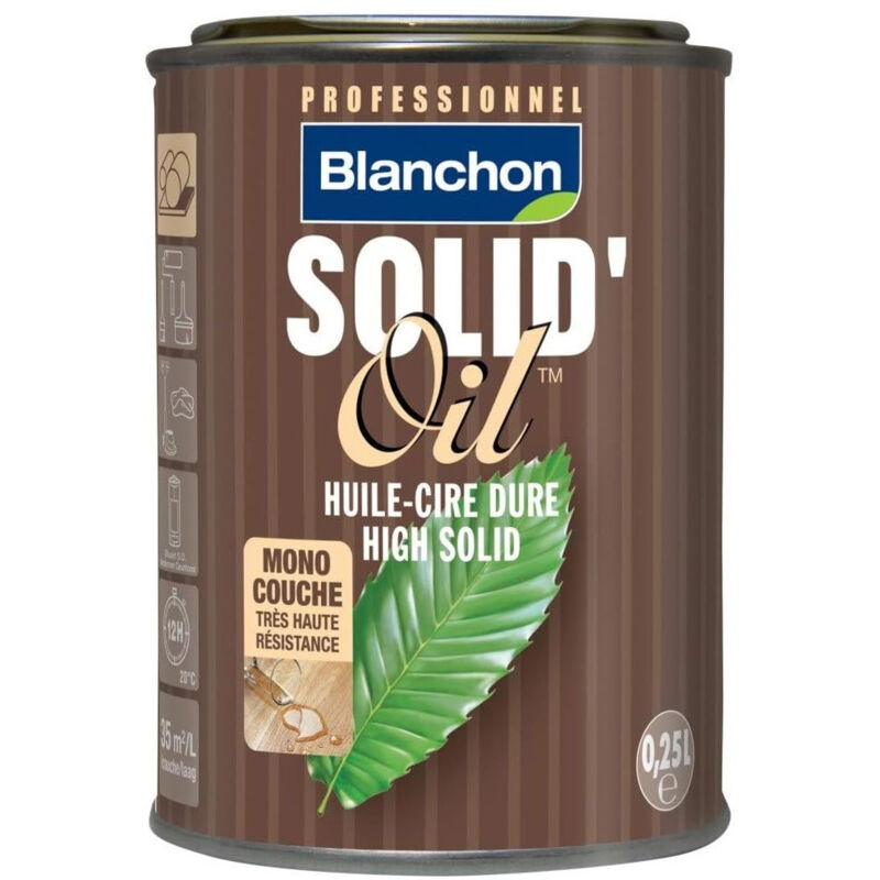Blanchon - Huile dure Solid'Oil™ 0,25L nuancier vieux chêne 35 m²/L/couche