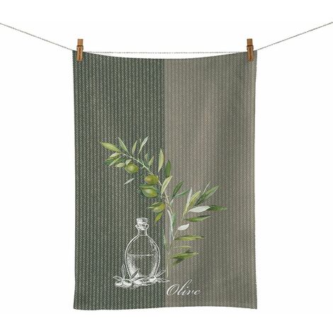 Huile et Olive - Torchon en coton 50 x 70 cm
