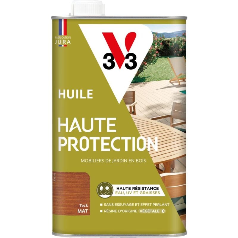 Huile Haute Protection Biosourcée V33 teck Mat - 1L