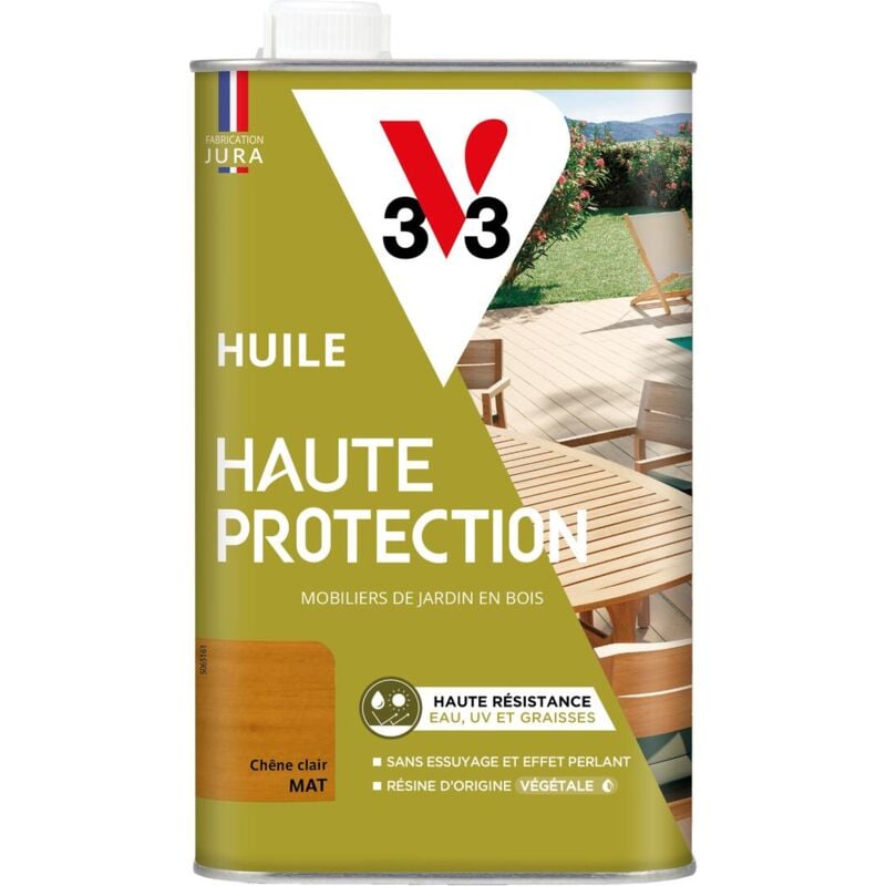 V33 - Huile Haute Protection Biosourcée chêne clair Mat - 1L