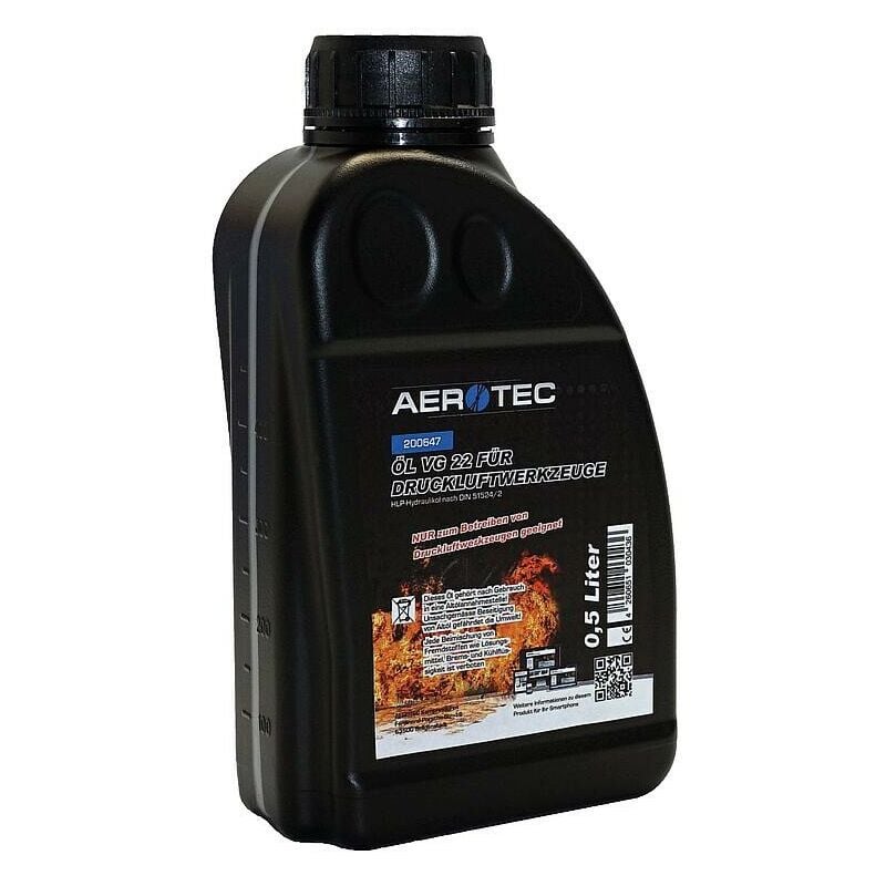 Huile hydraulique Aerotec pour outils pneumatiques, contenu 500 ml