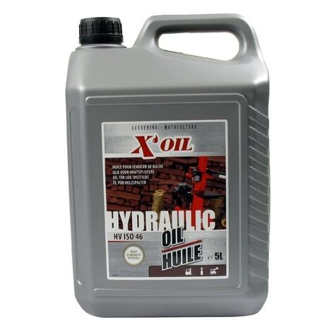 Huile hydraulique X'OIL HV ISO 46 – 5 litres – Excellente résistance à l'oxydation – Pour fendeuses de bûches et moteurs 2/4 temps – Greenstar