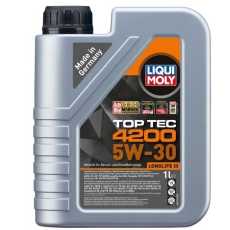 Huile LIQUI MOLY 5W30 1L TOP TEC 4200 C2/C3 / SN/CF / 504.00 507.00 / 229.31 229.51 / LL04 / C30 / B71 2290