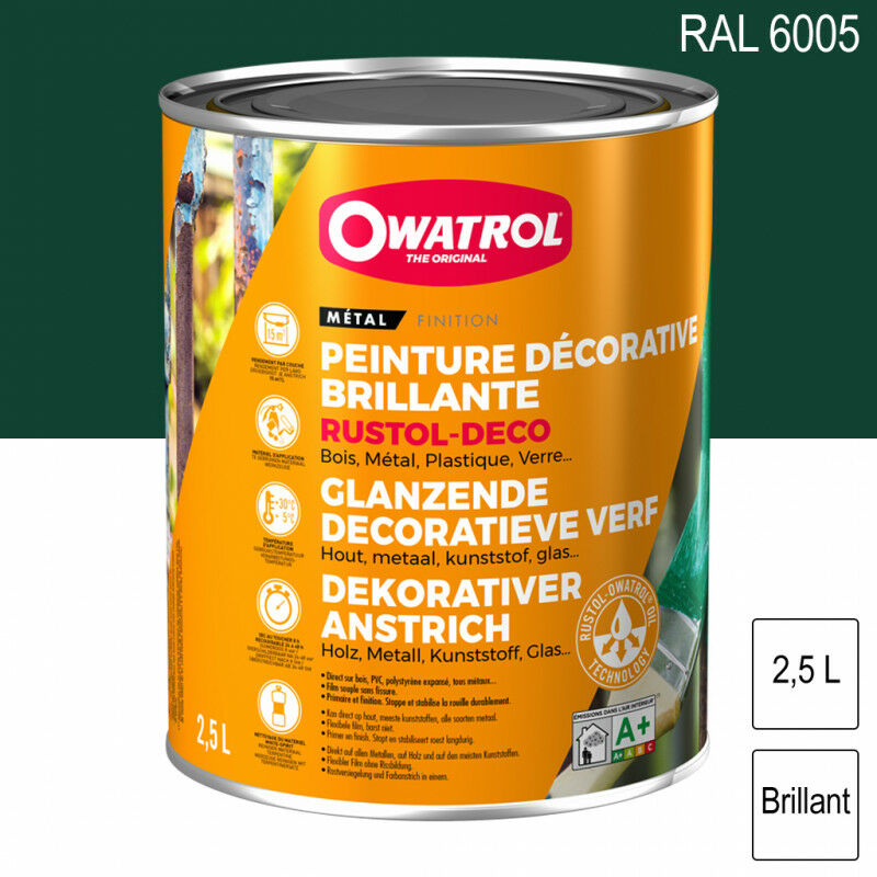 Owatrol - rustol deco vert mousse pot de 2.5 l ral 6005