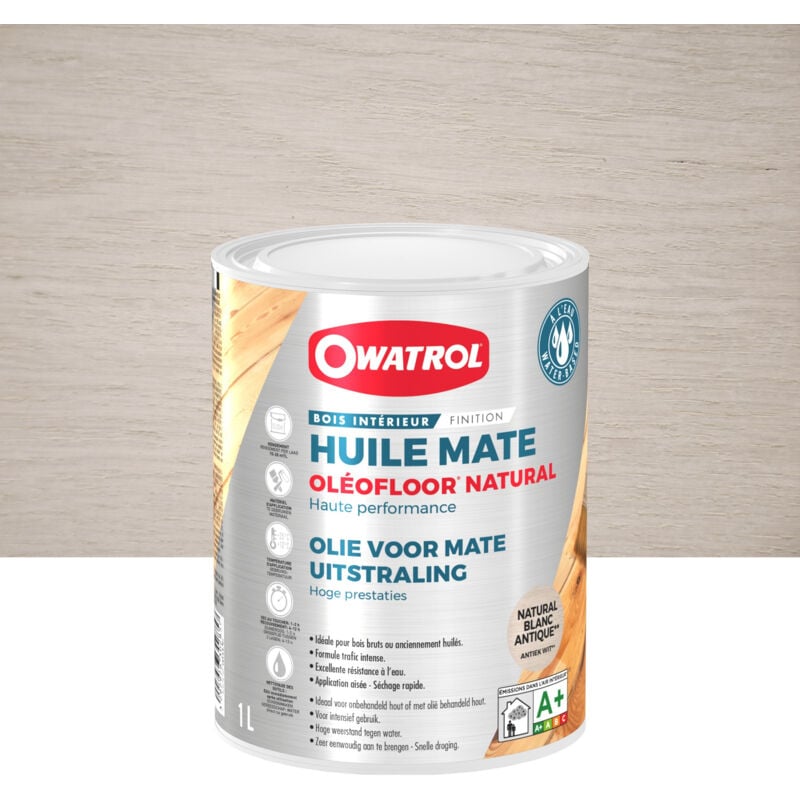Owatrol - Huile de protection mate bois intérieur oleofloor® natural Blanc Antique (owp2) 1 litre