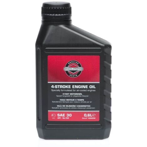 Huile moteur 4 temps SAE 30 0,6 L – Haute détergence API SG/CD – Pour moteurs Briggs & Stratton refroidis par air
