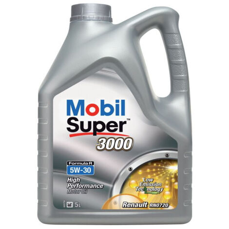 Huile moteur 5W-30 Synthétique - MOBIL - Super 3000 - Formula-R -bidon 5L - haute performance