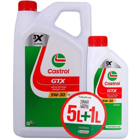 Huile Moteur - CASTROL GTX - 5W-30 C4 - 5L+1L - 057036