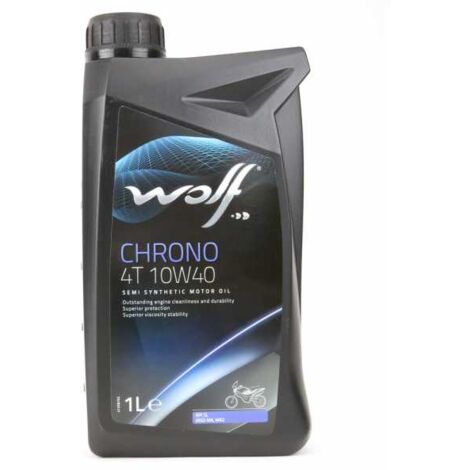Huile moteur Wolf Chrono 4 Temps pour 2 roues. 10W40. 1 litre
