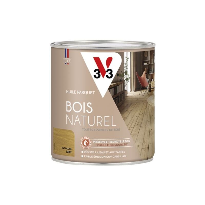 V33 - Huile parquet bois naturel incolore 750 ml