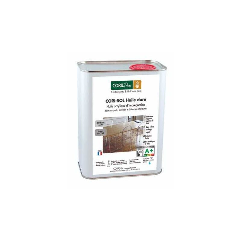 Huile à parquet cori-sol Huile dure Qualité Environnement coril Pro Aspect Mat Ciré - Pot de : 5 Litres