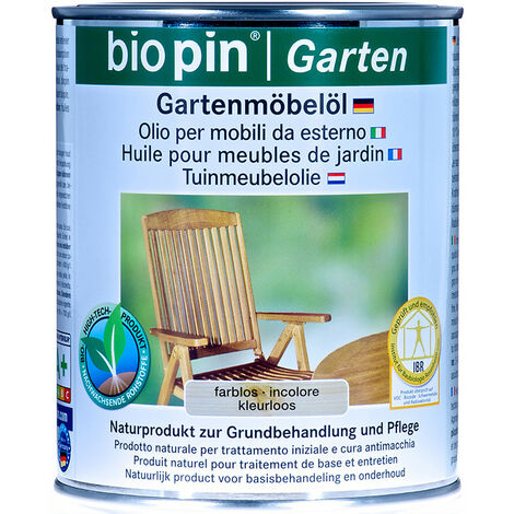 Huile pour meuble de jardin Biopin - Pot de 0,75L INCOLORE