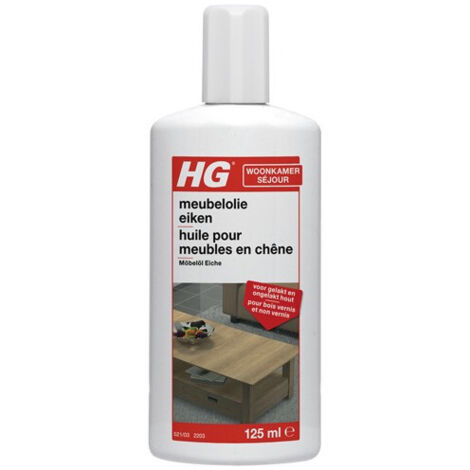 Huile pour meubles en bois - HG - 125 ml      En chêne, en acajou et en merisier