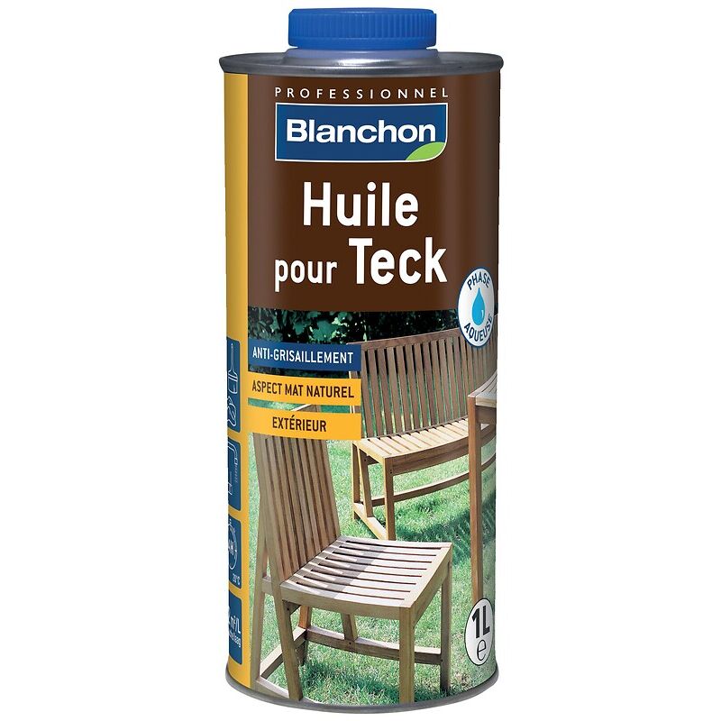 Huile en phase acqueuse pour bois exotiques, hydrofuge, aspect mat, bidon 2,5l - BLANCHON