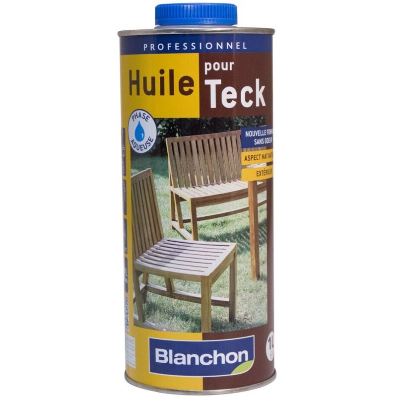 Blanchon - Huile pour Teck bidon de 1L aspect mat pour toutes essences de bois