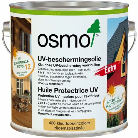 Huile protectrice UV extra incolore pour bois dur – 0,750L – Protection durable contre les UV – Application facile au pinceau – Osmo