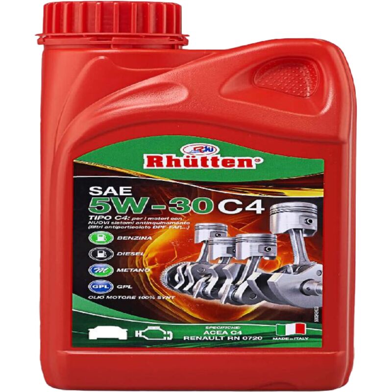 Huile Rhutten 5W-30 C4 1L pour Moteurs Essence, Diesel, Gaz Naturel, GPL