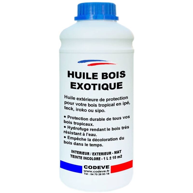 Codève Bois - Huile Bois Exotique - 1 l - Codeve Bois - Pour La Protection De Votre Bois Tropical En Ipé, Teck, Iroko Ou Sipo.
