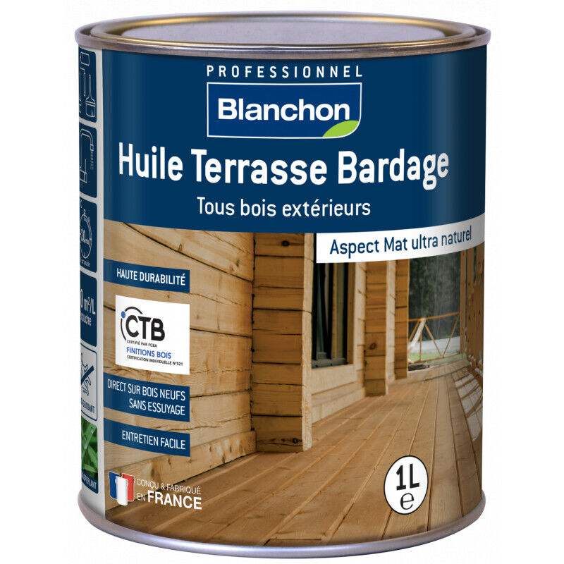 Blanchon - Huile Terrasse Bardage 1L Nuancier : Bois Naturel