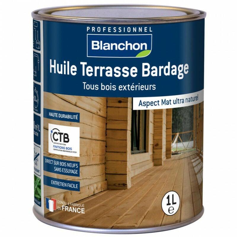 Blanchon - Huile Terrasse Bardage 1L Nuancier : Ipé