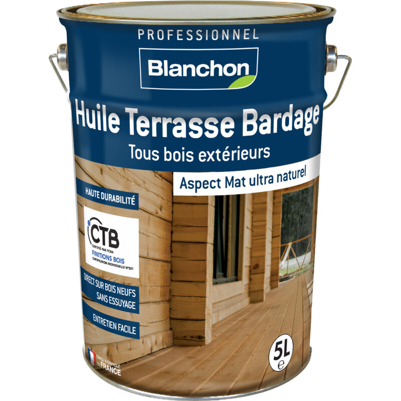 Huile Terrasse Bardage 5L Blanchon Nuancier Blanchon Chêne Moyen