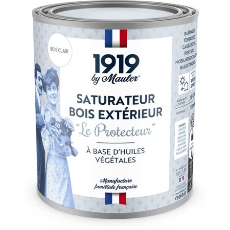 Huile terrasse contre UV & intempéries - 1L Mat Bois Clair - Huile végétale garnissante - Saturateur bois extérieur Le Protecteur 1919 by Mauler
