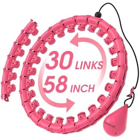 Hula Hoop - 30 Maillons Détachables - Diamètre Réglable 66 à 147 cm - Poids Total 1,36 kg - Pour Adultes et Débutants