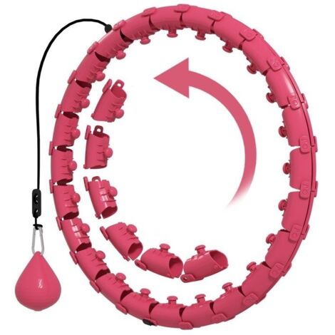 Hula Hoop Cerceau avec Picots de Massage ajustable de 45 à 106 cm de tour de taille 24 segments amovibles, fitness