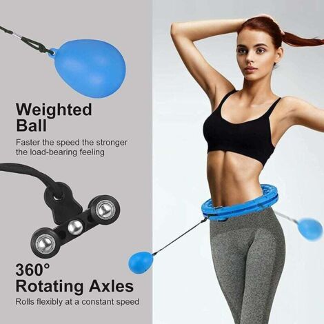 Hula Hoop fällt nicht, Hula Hoop Fitness, 28 Knoten Smart Hula Hoop verstellbar und abnehmbar, Smart gewichteter Hula Hoop mit Schwerkraftball, geeignet für erwachsene Anfänger