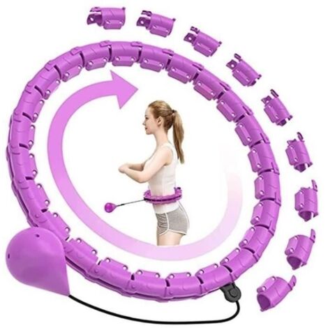 Hula Hoop intelligent avec compteur, anneau de fitness détachable et redimensionnable à 24 sections, fitness intérieur et extérieur
