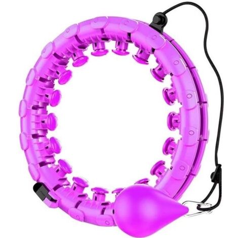Hula Hoop,Cerceau de fitness pour adulte - Cerceau large et réglable avec picots de massage et 24 pièces amovibles