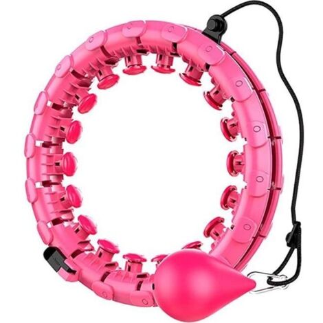 Hula Hoops Fitness, Cerceau de Fitness Réglable et Détachable, 24 Nœuds Fitness, Adapté au Fitness/Gymnastique/Activités - ROSE
