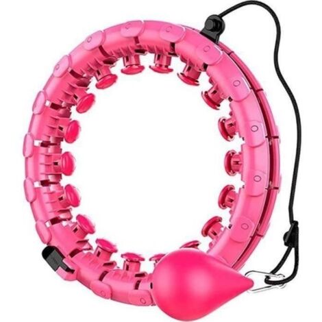 Hula Hoops Fitness Cerceau de Fitness Réglable et Détachable Adapté au FitnessGymnastiqueActivités 24 Nœuds Fitness ROSE