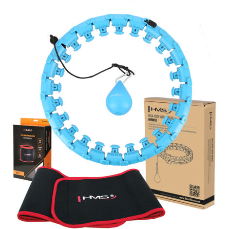HULA-HOP-SET HHW01 BLAU MIT MUTTERN UND HMS-GEWICHT + GURT BR163 ROT