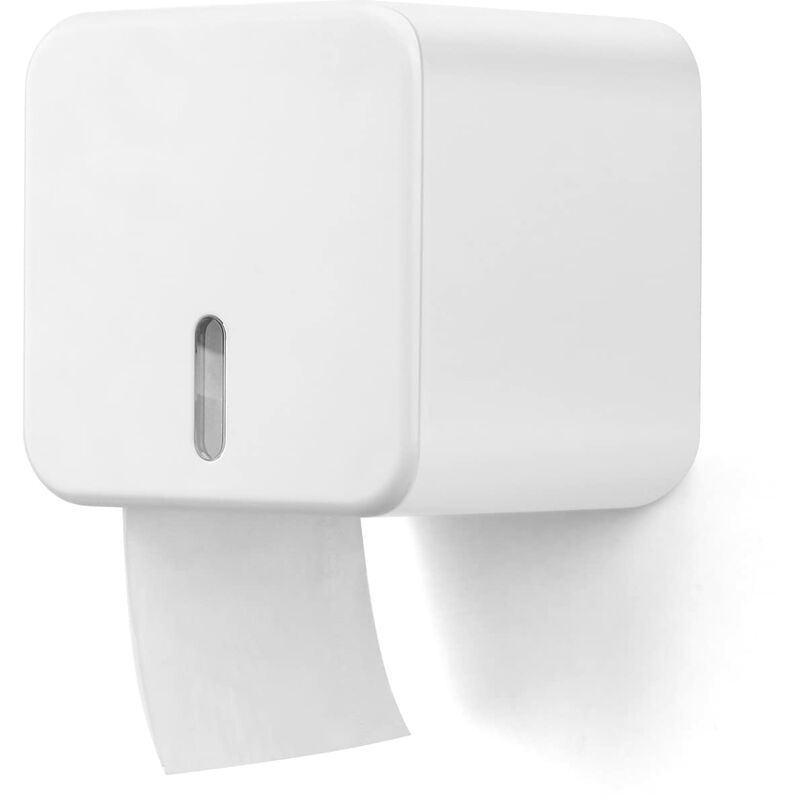 Toilet Paper Holder, Wall Mounted Toilet Roll Holder, Toilet Roll Holders and Dispensers, Waterproof/Dustproof- for Bathroom (White)