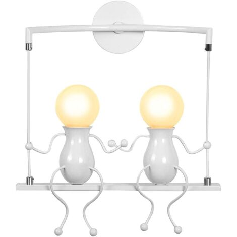 Humanoïde Créatif Lampe Murale Moderne Applique Murale Simple Lampe de Mur Art Déco Max 60W E27 Base Fer Titulaire pour Chambre, Chevet, Couloir, Restaurant, Cuisine [Classe énergétique F]