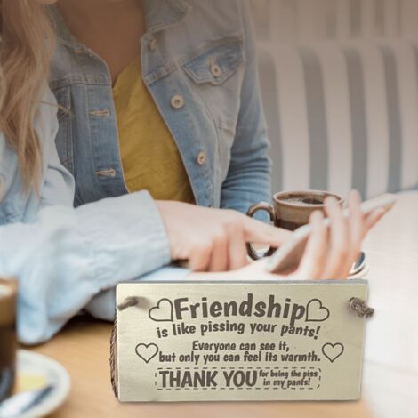 Humerous Wooden Friendship Plaque