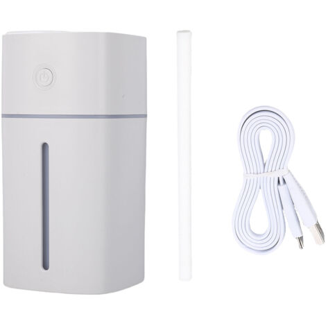 Humi-gadget Mini Humidifier USB à remplissage par le haut pour bureau, chambre et voiture avec lumière ambiance et 2 modes de vaporisation (ABS/PP, 350mL, tranquille)