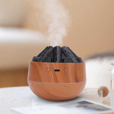 Humidificador con difusor de llama tipo 2 – 300 ml, difusor de llama simulada, ABS, bajo nivel de ruido, para oficinas, 220 g