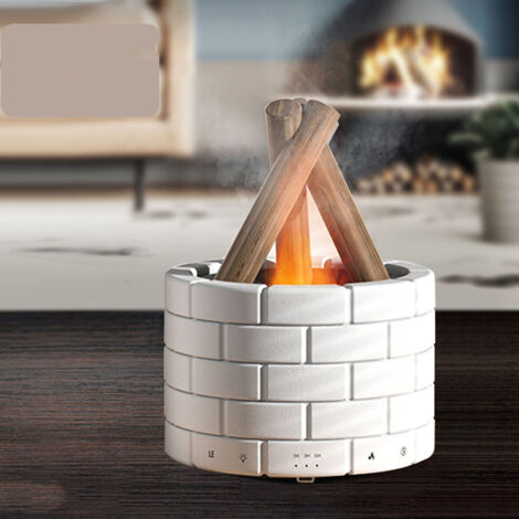 Humidificador con forma de hoguera, blanco, control táctil, decoración del hogar, capacidad de 250 ml.