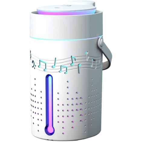 Humidificador de 1000 ml con altavoz Bluetooth, luz de colores, difusor de aceites esenciales, funcionamiento silencioso, apagado automático, USB