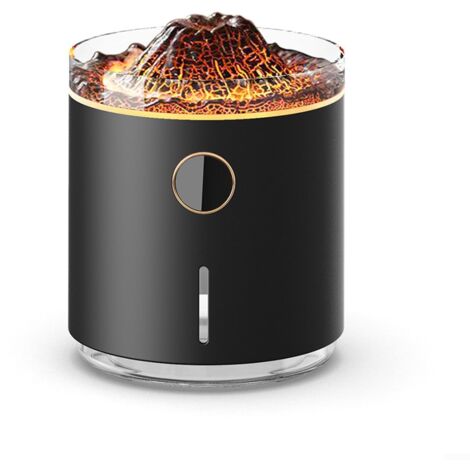 Humidificador de aire volcánico de 330 ml, difusor de aceites esenciales para el hogar y el dormitorio (negro)