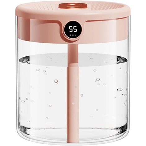 Humidificador de ambiente de 2 l para habitación individual, humidificador automático para dormitorio, difusor humidificador para plantas de oficina (rosa)