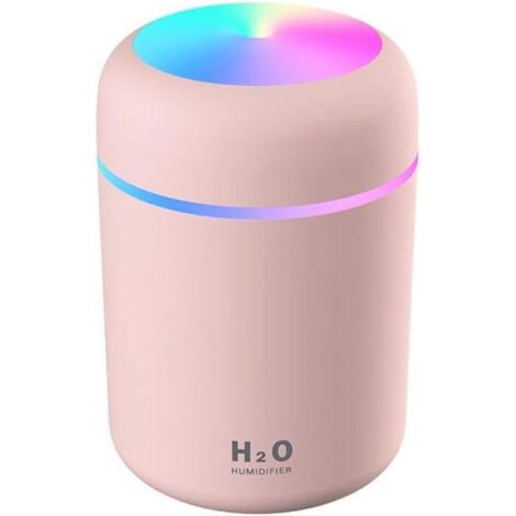 Humidificador de aromaterapia de plástico con forma de llama  Difusor ultrasónico de aceites esenciales con luz LED multicolor (negro)