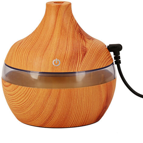 Humidificador de madera de 300 ml – Ultrasónico USB silencioso, decoración zen, aromaterapia para el hogar/oficina, regalo de bienestar para el Día de la Madre