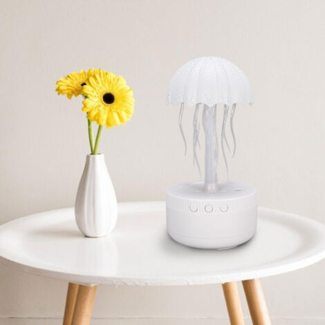 Humidificador/difusor de aceites aromáticos con forma de medusa, modelo 2, depósito de agua grande e iluminación LED, carcasa de ABS, apagado automático, 400 g