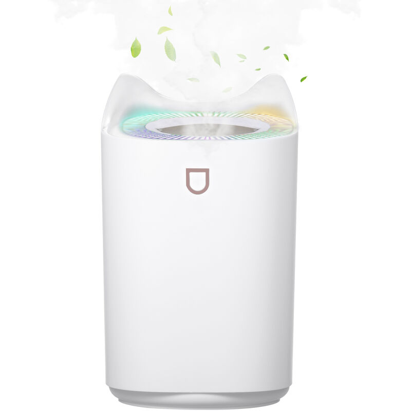 

Humidificador difusor de aroma con boquilla de pulverizacion dual, con lampara de luz nocturna multicolor,Blanco, Japon
